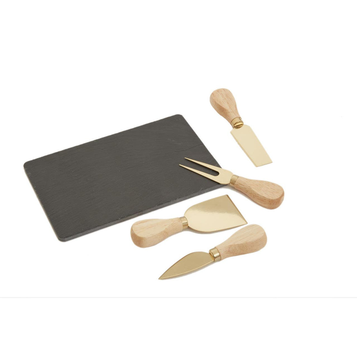 4Pc Gold Finish Cheese Knife Set