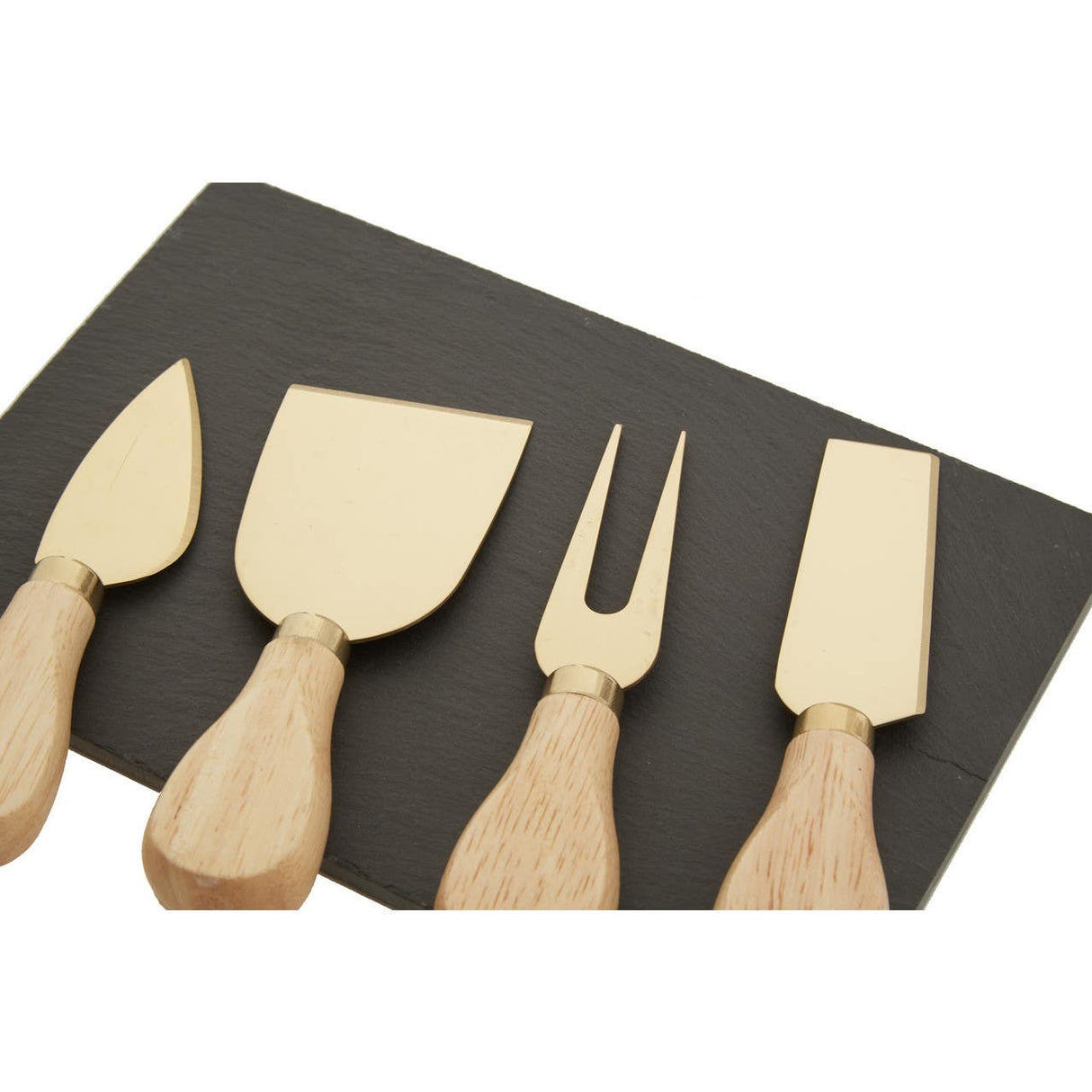 4Pc Gold Finish Cheese Knife Set