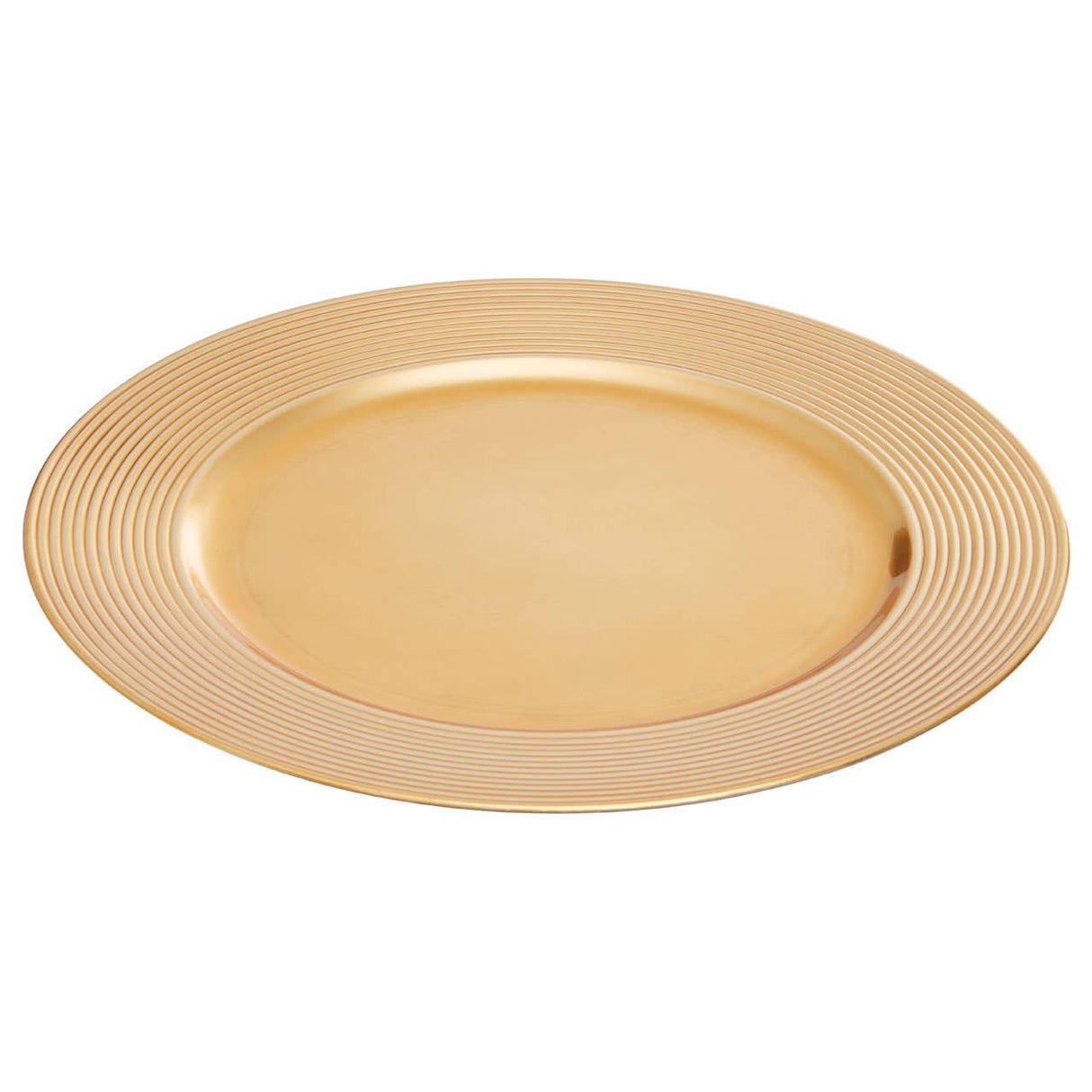 Dia Gold Charger Plate With Ribbed Rim