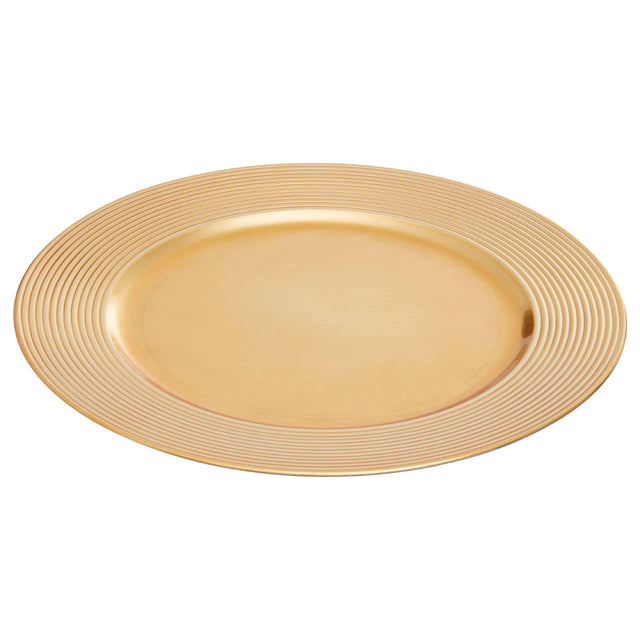 Dia Gold Charger Plate With Ribbed Rim