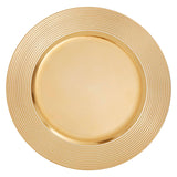 Dia Gold Charger Plate With Ribbed Rim