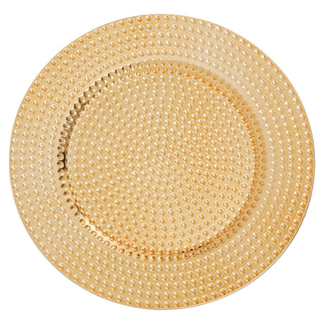 Dia Gold Finish Hammered Charger Plate