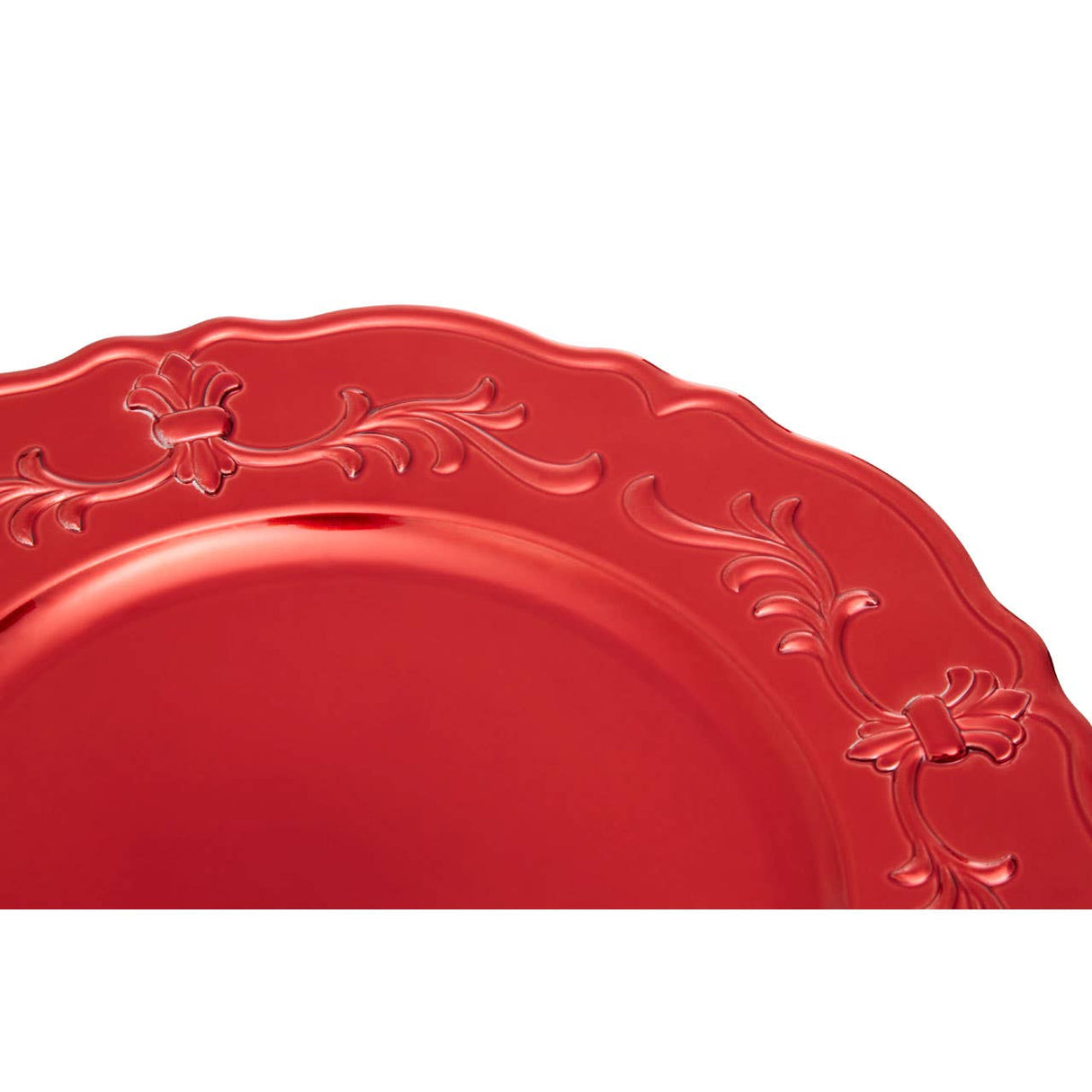 Dia 36 Pc Red Finish Baroque Charger Plate