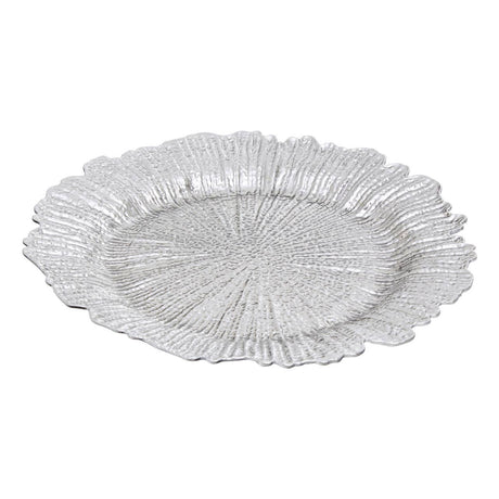 Dia 36 Pc Silver Finish Reef Charger Plate