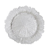Set Of Four 33cm Dia Silver Finish Reef Charger Plates (1403820 x 4)