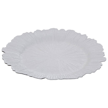 Dia 36 Pc White Finish Reef Charger Plate