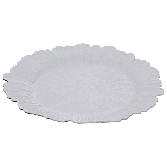 Dia 36 Pc White Finish Reef Charger Plate