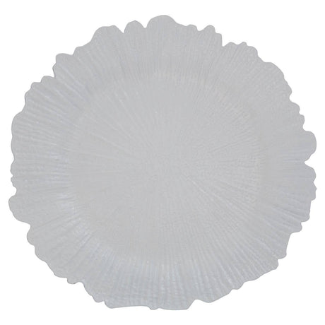 Dia 36 Pc White Finish Reef Charger Plate