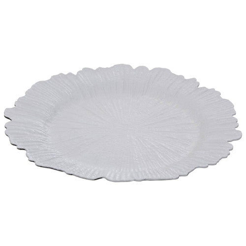 Set Of Four 33cm Dia Silver Finish Reef Charger Plates (1403820 x 4)