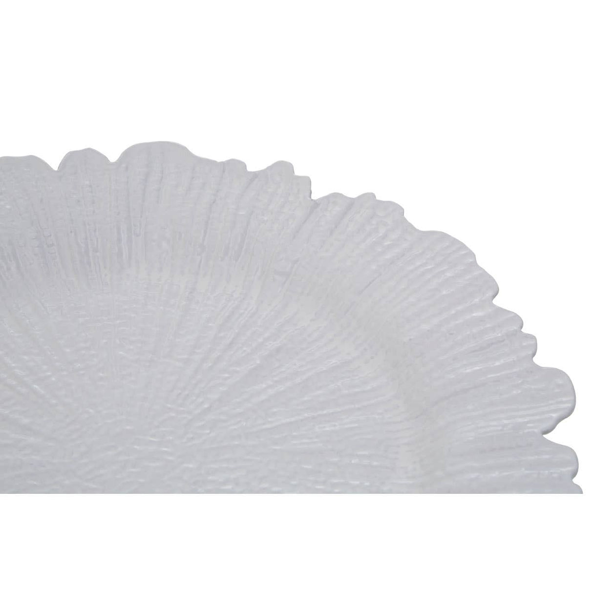 Dia 36 Pc White Finish Reef Charger Plate