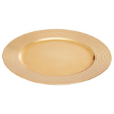 Dia Gold Finish Ribbed Charger Plate