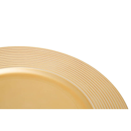 Dia Gold Finish Ribbed Charger Plate