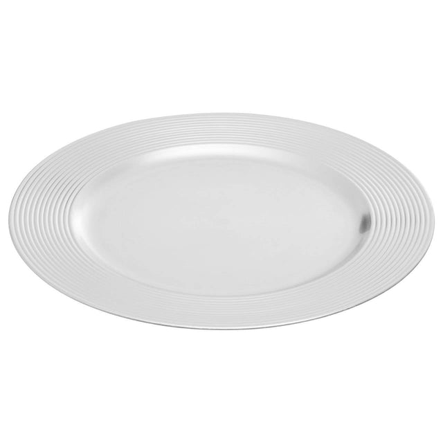 Dia 24Pc Silver Finish Ribbed Charger Plate