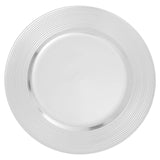 Dia 24Pc Silver Finish Ribbed Charger Plate