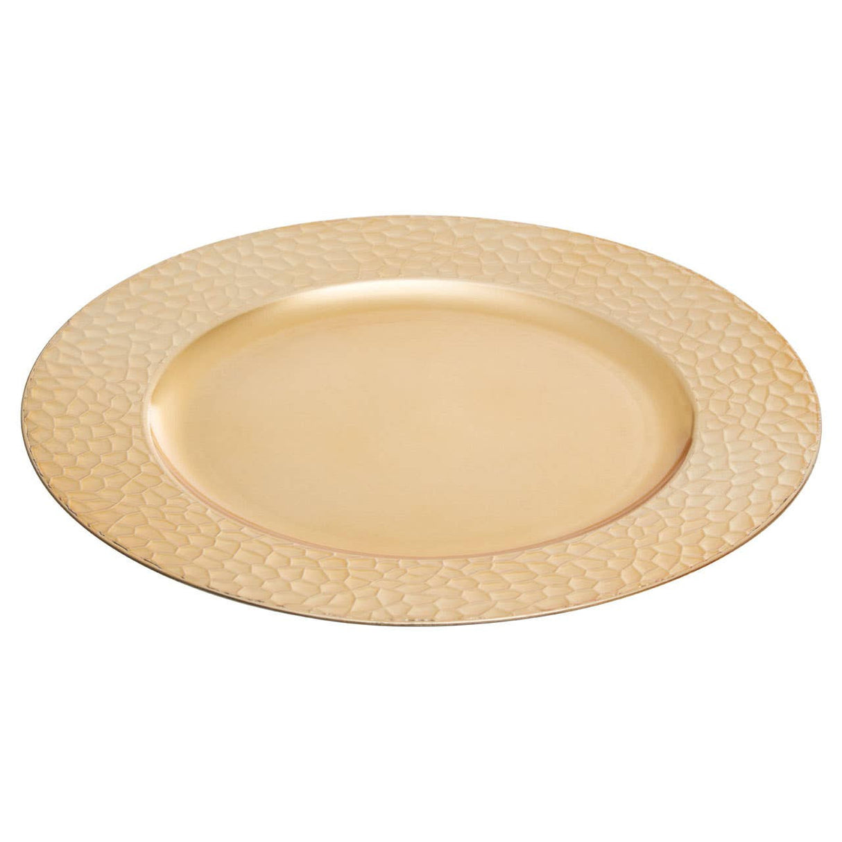 Dia Gold Finish Hammered Rim Charger Plate