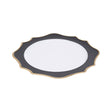 Dia 24 Pc White And Black Round Charger Plate