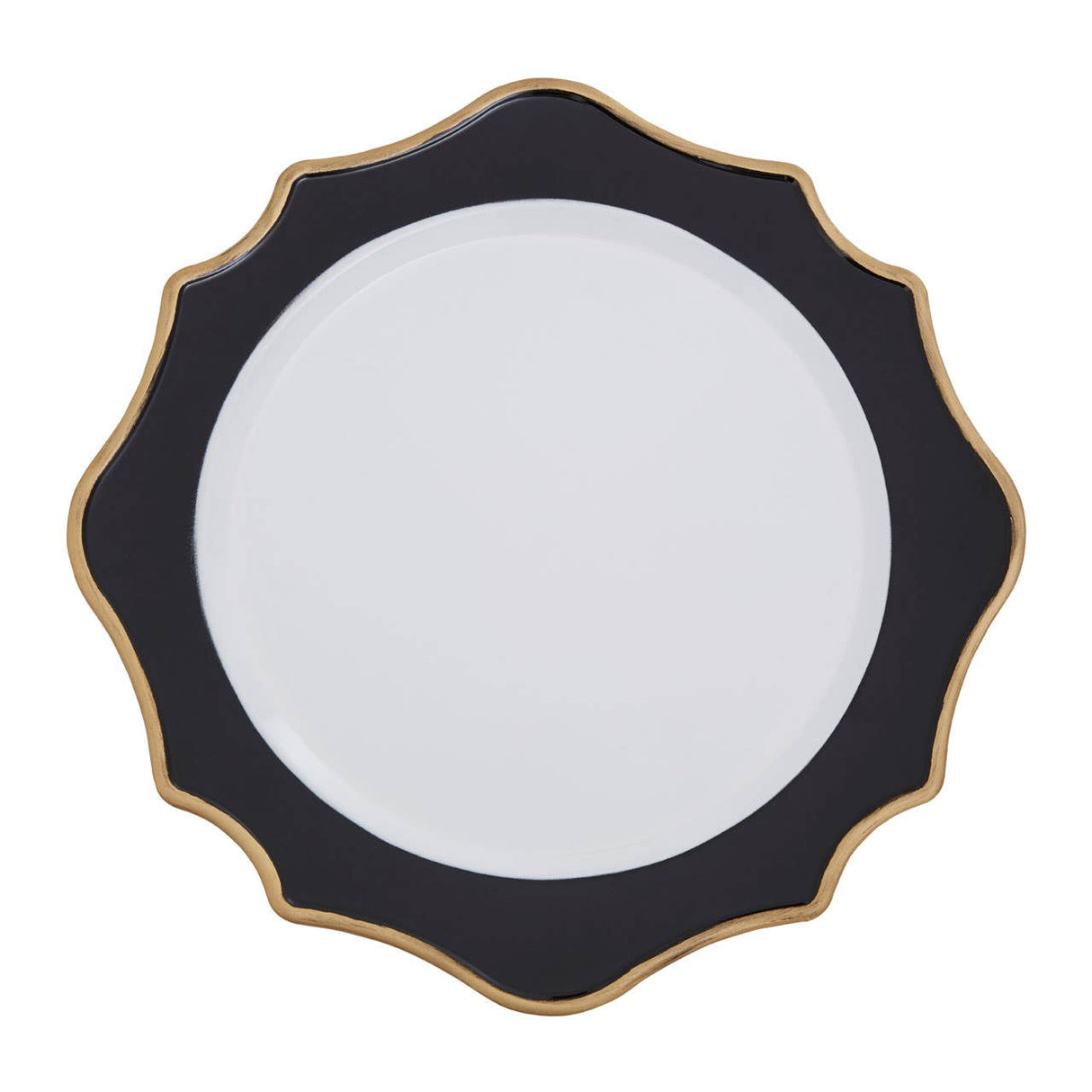 Dia 24 Pc White And Black Round Charger Plate