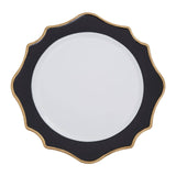 Dia 24 Pc White And Black Round Charger Plate