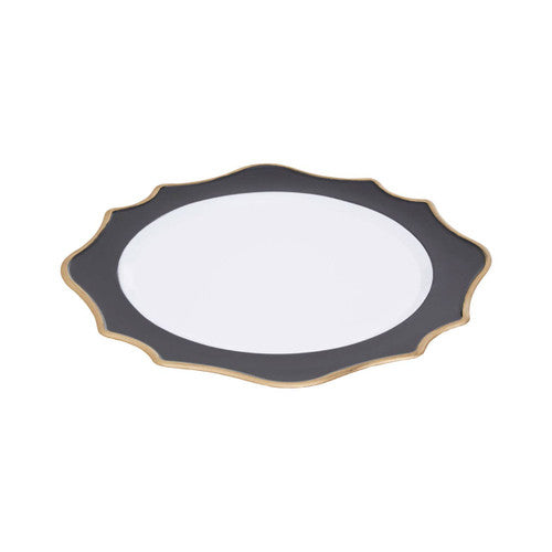 Set Of Four 33cm Dia Black And White Round Charger Plates (1403821 x 4)