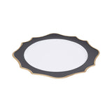 Set Of Four 33cm Dia Black And White Round Charger Plates (1403821 x 4)