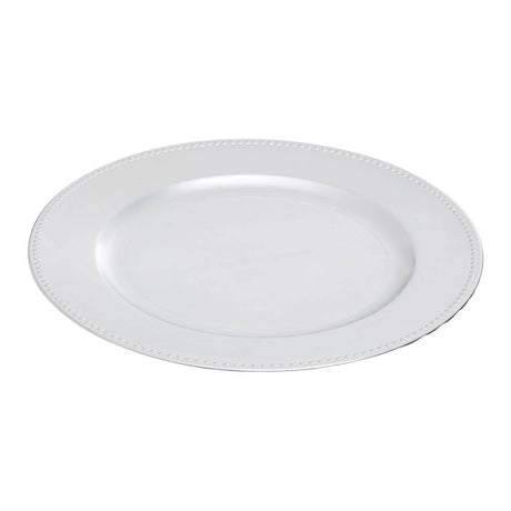 Dia 36 Pc Silver Finish Dotted Charger Plate