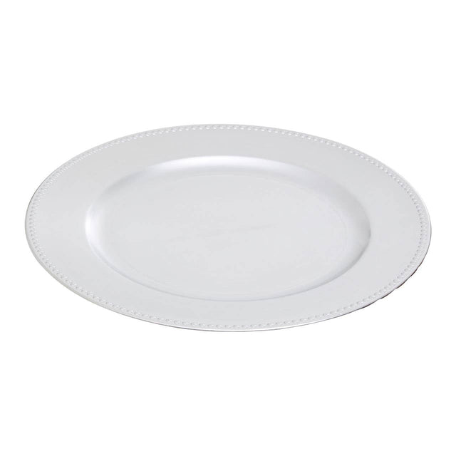 Dia 36 Pc Silver Finish Dotted Charger Plate