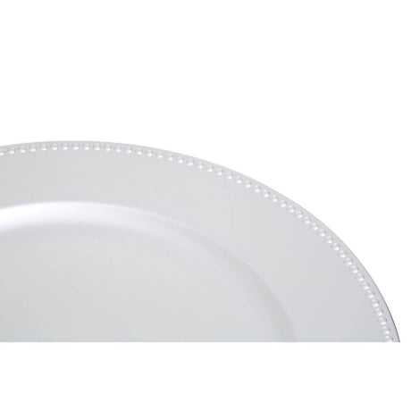 Dia 36 Pc Silver Finish Dotted Charger Plate