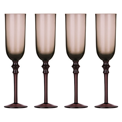 Tessa Purple Champagne Glasses - Set Of 4