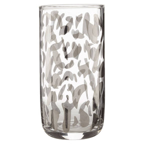 Set Of 2 Hi Ball Silver Diva Print Glass