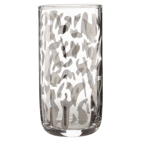 Set Of 2 Hi Ball Silver Diva Print Glass