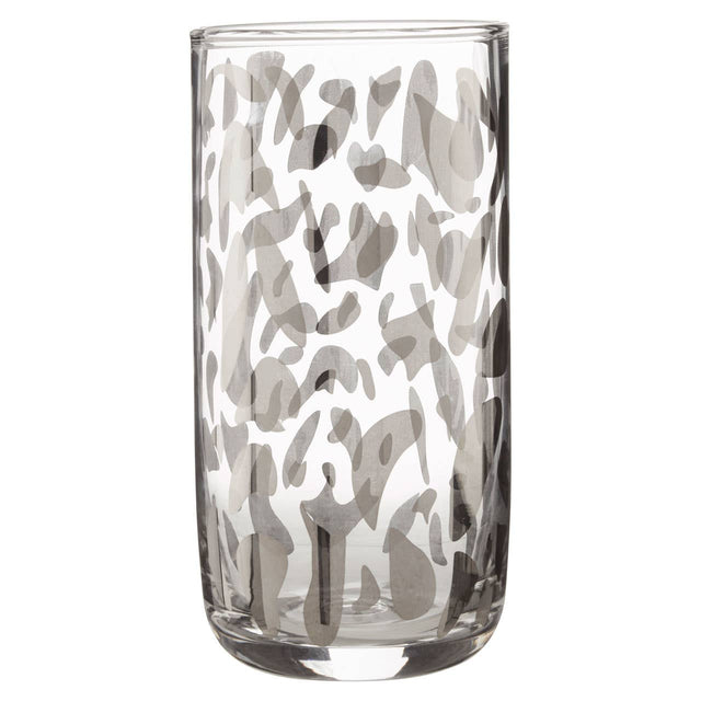 Set Of 2 Hi Ball Silver Diva Print Glass