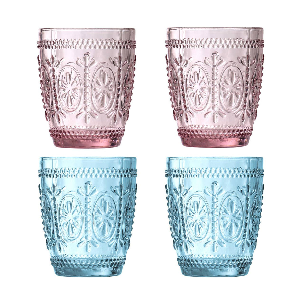 Fleur Glass Tumblers - Set Of 4