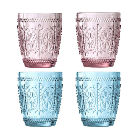 Fleur Glass Tumblers - Set Of 4