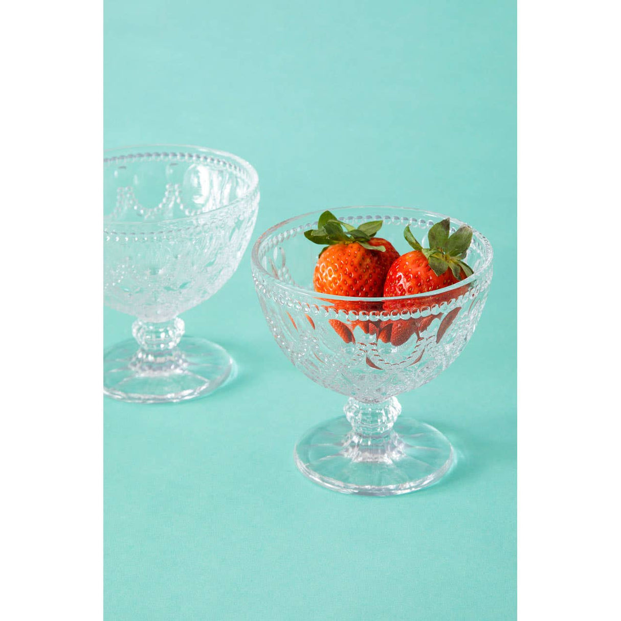 Fleur Clear Glass Sundae Dishes - Set Of 2