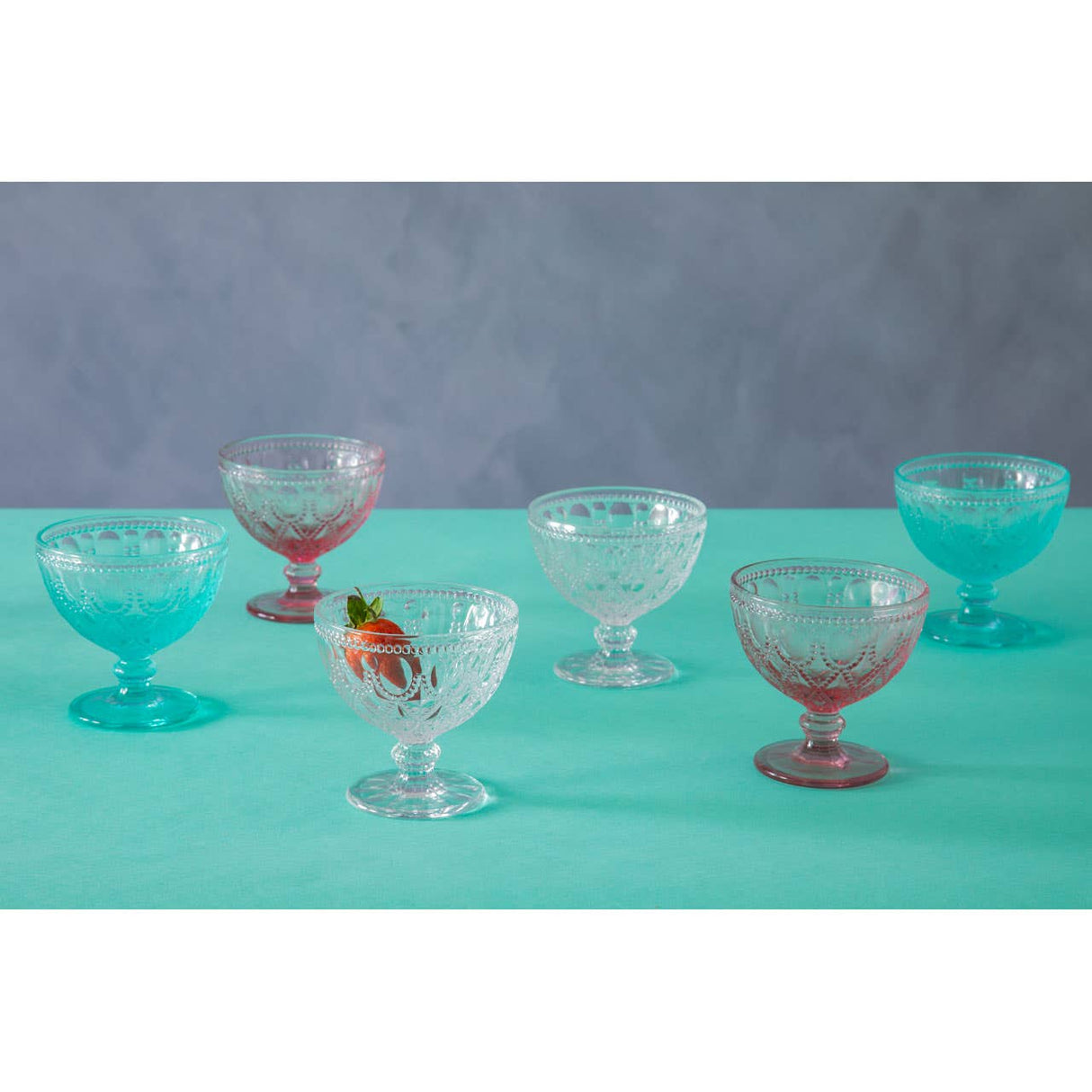 Fleur Clear Glass Sundae Dishes - Set Of 2