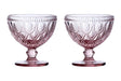 Fleur Pink Glass Sundae Dishes - Set Of 2