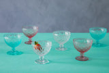 Fleur Pink Glass Sundae Dishes - Set Of 2
