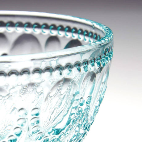 Fleur Blue Glass Sundae Dishes - Set Of 2