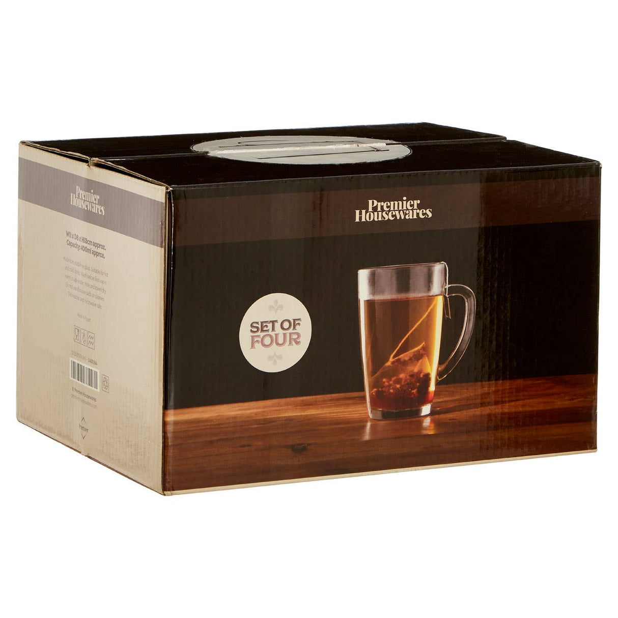 Clear Tall Glass Mugs - Set Of 4