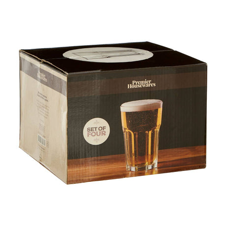Set Of 4 Luxor Clear Glass Tumblers - 500Ml