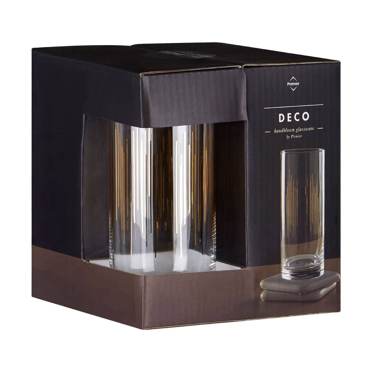 Deco Highball Glasses - Set Of 4