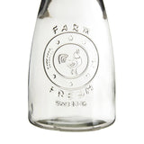 Clear Glass Embossed Farm Fresh Design Carafe