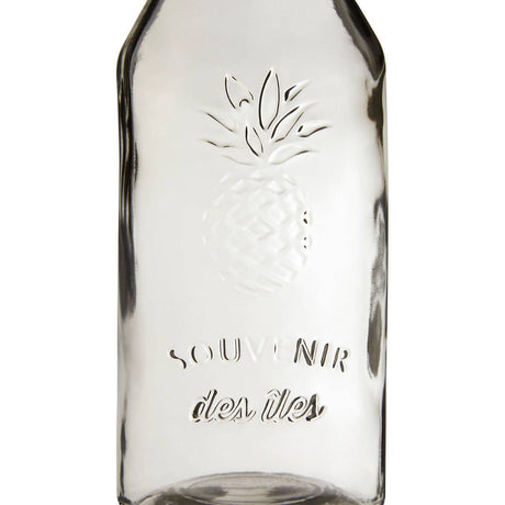 Clear Glass Embossed Pineapple Design Carafe