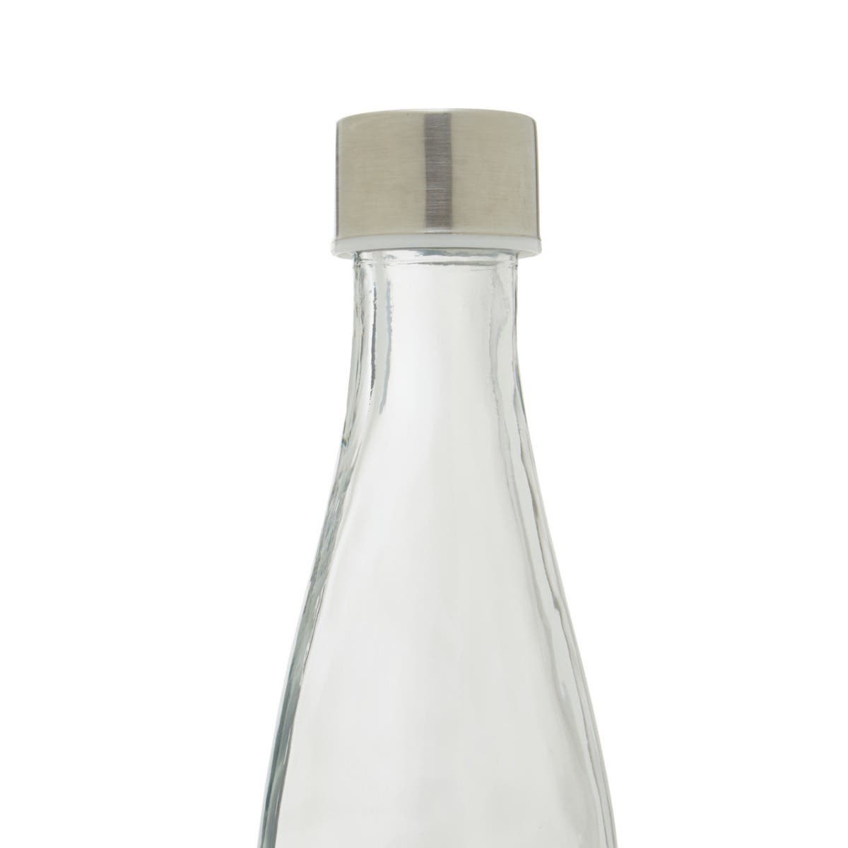 Clear Glass Bottle With Metal Lid 0.55 Ltr