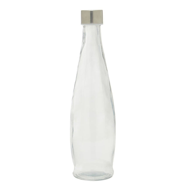 Clear Glass Bottle With Metal Lid 1.0 Ltr