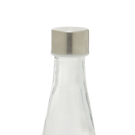 Clear Glass Bottle With Metal Lid 1.0 Ltr