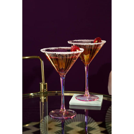 Frosted Deco Set Of Martini Glasses