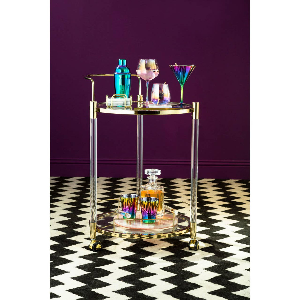 Frosted Deco Set Of Martini Glasses