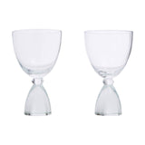Set Of 2 Clear Thick Stem Gin Glasses
