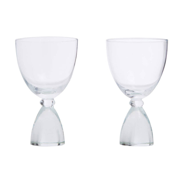 Set Of 2 Clear Thick Stem Gin Glasses